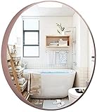 JUNZAI Wandmontierter Kosmetikspiegel, wandmontierter Spiegel, Badezimmerspiegel, rund, modern, gebürstetes Finish, Aluminiumlegierung, Metallrahmen, Badezimmerspiegel, Kosmetikspiegel (Größe: