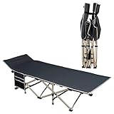 Yaheetech Feldbett Gästebett Campingbett Camping Reisen Bett klappbar bis 150kg belastbar mit Transporttasche 186 x 66 x 52 cm Grau