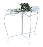 DanDiBo Konsolentisch Wandtisch Weiss 96313 Beistelltisch Metall 75 cm Gartentisch Halbtisch Tisch Halbrund Halbrundtisch Wandkonsole Konsole Wand