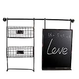 Wandregal Retro Schmiedeeisen Regale Industrielle Windaufbewahrung Rack Bar Cafe Wandbehänge Kreative Nachrichtentafel Kleine Tafel (Farbe: Gelb)