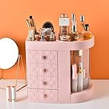 GFDFD Kosmetikbox Transparente Make-up Schmuckschublade Zuhause Aufbewahrungsboxen Multifunktionaler Reisekosmetik-Organizer (Farbe: Roze, Größe: 27,5 * 7 * 29,5 cm)
