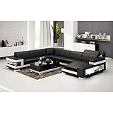 Winpavo Sofas & Sofas Sofa Corner Sofa Set Italienische Art Couch Wohnzimmer Leder Ecksofa-EIN