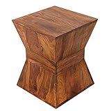 Invicta Interior Pyramid Design Beistelltisch massiver Holz Sheesham Stone Finish 45 cm