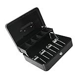 Ciieeo 1Pc Kassenbox Kassenbox Shop Bargeldbehälter Manuelle Kassenbehälter Mit Deckel Kassierer Aufbewahrungskoffer Geldkassette Sparbüchse Sparbüchse Mit Deckel Schwarz Abs