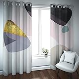 LEFEDA Abstrakte Geometrie Wärmeisolierte Vorhänge Minimalistische Verdunkelungstülle Vorhänge für Schlafzimmer Wohnzimmer Fenster Vorhänge 2 Paneele 300x245cm
