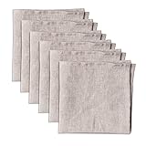 linendo Servietten aus Leinen 6er-Set, 38 x 38 cm Natur/Beige 100% Flachs Stoffservietten, Waschbare und Wiederverwendbare Tischservietten für Hotel, Restaurant, Zuhause und Küche