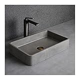 TOMYEUS Aufsatzwaschbecken 19,7'x 12,8' rechteckiges Waschbecken aus Beton über der Theke, Mattes Aufsatzwaschbecken for Schrank, Toilette Waschbecken (Color : Gray)