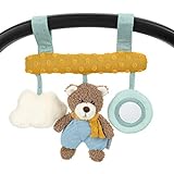 Sterntaler 6602002 Spielzeug zum Aufhängen mit Klettverschluss, Bär Ben, Inklusive Rassel, Alter: Für Babys ab der Geburt, Mehrfarbig