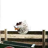 NURCIX Huhn Deko Garten, Keramik Huhn Gartendeko, Deko Hühner Figuren, Garten Stecker Hen Hahn Hens Geeignet für Terrassen Balkon Hinterhof Außen Dekoration (Color : C)