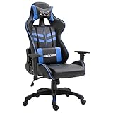 YUMENG Gaming-Stuhl, Bürostuhl, Gaming Chair, Gaming Sessel, Drehsessel, Schreibtisch Stuhl, Blau Kunstleder