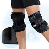 REVIX Wiederverwendbare Knie Kühlpads zur Schmerzlinderung, Knie-Eispackung mit Kältetherapie für Knieersatzoperationen, Verletzungen, Schwellungen, Prellungen und Arthritis, Schwarz
