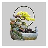 brunnen Indoor-Entspannungs-Desktop-Brunnen-Wasserfall, Zen-Meditations-Wasserfall for den Innenbereich mit Pumpe und Wassernebel, beleuchteter Wasserfall for Home Office, Schlafzimmer, Schreibtischde