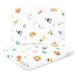 Totsy Baby Kinderbettdecke 100x135 Set mit Kissen - Kinderdecke mit Kopfkissen Kindergarten Bettdecke mit Baumwolle Bezug Safari