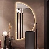 HYQHYX Rahmenlos Unregelmäßiger LED Bad Spiegel, Dimmbar 3 Lichtfarbe Modern Dekospiegel mit Touchschalter, Anti-Beschlag Badspiegel (Size : 50 * 100CM)