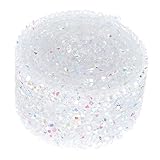 EXCEART 1 Rolle Selbstklebender Bohrer Kristall Geschenke Silberfarbenes Zubehör Spitzenband Besticktes Spitzenband Weihnachtsband Strass-Kristallband Diamantband Für Kleidung