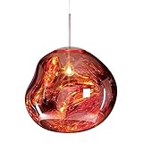 JAKROO Lava Glas Pendelleuchte, LED Lava Unregelmäßige Ball Drop Hängende Lampe, Post-Modern Melt Leuchten, Large Globe Aufhängen Lampen für Wohnzimmer Korridor Esszimmer