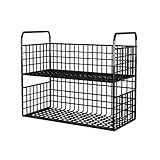 Bücherregal 2-stöckiges Metall-Desktop-Bücherregal, Desktop-Organizer for Büro, Schreibtisch, Display-Regal, Desktop-Ecken-Organizer und Aufbewahrung for Wohnheim, Zuhause, Kosmetik, Schwarz Regal Büc