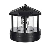 SFNTION Solarbetriebener Leuchtturm, Drehbar, für den Außenbereich, Wasserdicht, Drehbar, LED-Solarlicht, Leuchtturm, Turm, Dekorative Lampe für Zuhause, Garten, Rasen, Terrasse (Wie gezeigt)