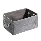 ONDIAN Aufbewahrungstasche Verdickter Lagerkorb faltbares Stoffspielzeugspeicher Waschbar Korb für Zuhause, Büro (Farbe : Grey, Size : 31x21x16cm)