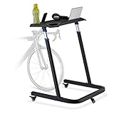 Relaxdays Multifunktionspult höhenverstellbar, Laptoptisch mit Rollen, Stehpult, Fahrradtisch, Höhe: 87-135 cm, schwarz