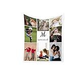 Mositoni Fotodecke personalisierte Decke Geschenke mit eigenem 8 Fotos Super Weich Fleece- Decke Selbst Gestalten Bedrucken Weihnachten Geschenke für Baby Freunde Mutter (47'59'/120150cm)