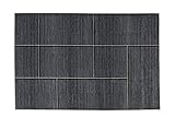 Heine Home Teppich Wohnzimmer Esszimmer Flur Uni grau mit 4-Eck Muster ca. 133x190 cm
