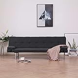 JUNZAI Ausziehbares Tagesbett, Schlafsofa, Schlafcouch, Sofabett, Polsterliege, Ausziehsofa, Bettsofa, Jungenbett, Daybed, 2X(90x200) cm Grau Massivholz Kiefer