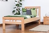 Einzelbett 'Easy Premium Line' K8, Buche Vollholz massiv natur - Maße: 90 x 190 cm