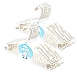 Anstore Babykleiderbügel Set,32 Stück Kunststoff Kinderkleiderbügel Schmale Baby Kleiderbügel Hangers, rutschfeste Kleiderbügel für Babys und Kleinkinder, Weiß