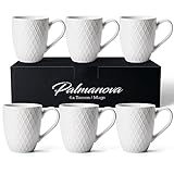 MIAMIO – 6 x 400 ml – Kaffeetassen Set/Becher – Moderne Keramik Tasse Matt – Kaffeetasse groß – Palmanova Kollektion (Weiß)