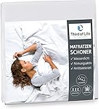 Matratzenschoner 90 x 200 cm wasserdicht | Atmungsaktive Matratzenauflage | Anti-Milben Matratzenbezug | Wasserdichte Auflage | Wasserundurchlässige Matratzenschutz-Hülle | Hygienischer Topper 90x 200