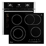 Autarkes Herdset: 60cm Einbaubackofen EB8010ED + 59cm Kochfeld KFS59RL / Grill/Umluft/Heißluft/Teleskopauszüge/Automatik-Timer / 2-fach Wärmeschutzverglasung/Kindersicherung / SET8010KFS