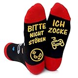 Lustige Socken, Gaming Socken Mit Spruch Bitte Nicht StÖren Ich Zocke Neuheit Baumwollsocken Gamer Knöchel Socken Rutschfeste Haussocken Wintersocken Geschenk Für Damen Herren Lange Socken