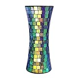 MISNODE Glasvasen, Grünes Mosaik, Crackle-Glas, Dekorative Vase, Blumenvase, Mosaikvase, Glitzernde Glasvase für Zuhause, Hochzeit, Party(#1)