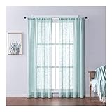 Aotiwe Curtains Vintage, Schiebevorhänge Vintage Streifen Grün Polyester 2 Stücke 107X214cm