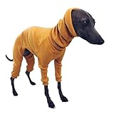 RARIDA Whippet Italian Greyhound Kleidung Leichter Hundeoverall for mittelgroße große Hunde Rollkragen-Haustier-Pyjamas Onesies for Schäferhunde (Color : GELB, Size : M)
