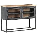 Youuihom Küchenschränke, Bodenschränke, Freistehende Schränke, Geeignet für Wohnzimmer, Schlafzimmer, Küche oder Bad, Sideboard Grau 100x30x70 cm Massivholz Akazie