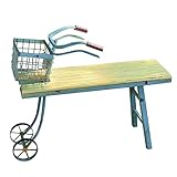 ELMAIN Pflanzenständer, Metall-Holz-Pflanzgefäßständer, Vintage-Fahrrad-Blumentopfständer, Pflanzenhalter for Balkon, Wohnzimmer, Garten