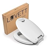 LUVETT® Premium WC-Sitz C601 Care Comfort Toilettensitzerhöhung 5 cm, Made in Germany, Absenkautomatik, Duroplast, extra stabile & solide Befestigung, Farbe:Weiß