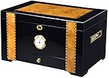 NOALED Zigarrenschrank mit Luftbefeuchter und Hygrometer Humidor für Club Desktop Doppellagige Zigarrenbox Dekorative Box