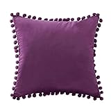 AKCHDZAW Kissenbezug Weiche Samtkissen Deckung Dekorative Kissen Kissen Hülle Weiche Festfarben Luxus Wohnzimmer Wohnzimmersofa-45X45Cm,4-Purple