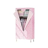 WIQUYBML Mädchen-Schlafzimmer-Kleiderschrank, einfacher Stoff-Kleiderschrank, Spind, tragbarer Schrank, Aufbewahrungsorganisator, langlebig und stabil, 170 x 77 x 45 cm (Größe: 170 x 77 x 4