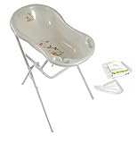 Baby Badewanne 84 cm Disney Winnie Pooh perl weiß + Badewannenständer + Ablaufschlauch