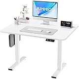 JUMMICO Elektrisch Höhenverstellbarer Schreibtisch 100x60cm Schreibtisch Höhenverstellbar Elektrisch Verstellbarer Schreibtisch Ergonomischer Steh-Sitz Tisch Stehschreibtisch Adjustable Desk(Weiß)