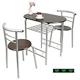 YIZHE Sitzgruppe Esstisch,Essgruppen,Küchenbar, Bartisch & 2 Barhocker,für Esszimmer Küche Essgruppe Küchentisch Tisch Stuhl Set,Küche Sitzgruppe für Bar, Wohnzimmer, Garten und Terrasse