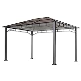 Sonnensegel für Gartenpavillon Sunset Deluxe 3x4 m inkl. Befestigungsmaterial - grau