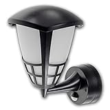 ChiliTec LED Außenlampe Retro Classic Design mit Bewegungsmelder 16 Watt 1026 Lumen Sensor 12m IP65 Wandlampe für Haus Garten Licht Weiß