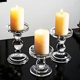 Kerzenständer mit Glas 3er Set,Hochzeit Party Weihnachten Tischdekoration Kerzenständer, Romantisches Abendessen Kerzenlicht kreative Shabby Chic Kerzenständer