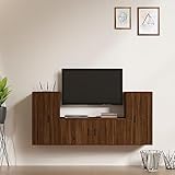 Bussandri Exclusive - 3-TLG. TV-Schrank-Set Braun Eichen-Optik Holzwerkstoff