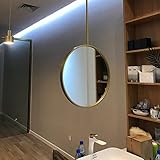 SUCHETA Badezimmer-Waschraum-Hängestange-Spiegel, Metallrahmen, Boom-Mode-Kreis, an der Decke montierter Spiegel, Flur, Schlafzimmer, Garderobe, Hotelgeschäft, kommerzielles Zuhause, dekorativer Sp
